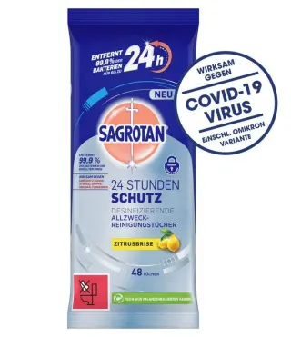 Sagrotan Allzweck-Reiniger​ 24h Schutz Tücher